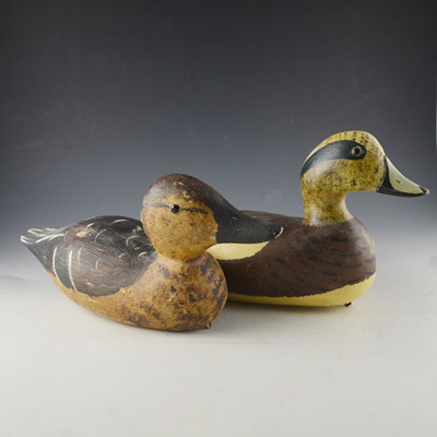 Two Carved Duck Decoys