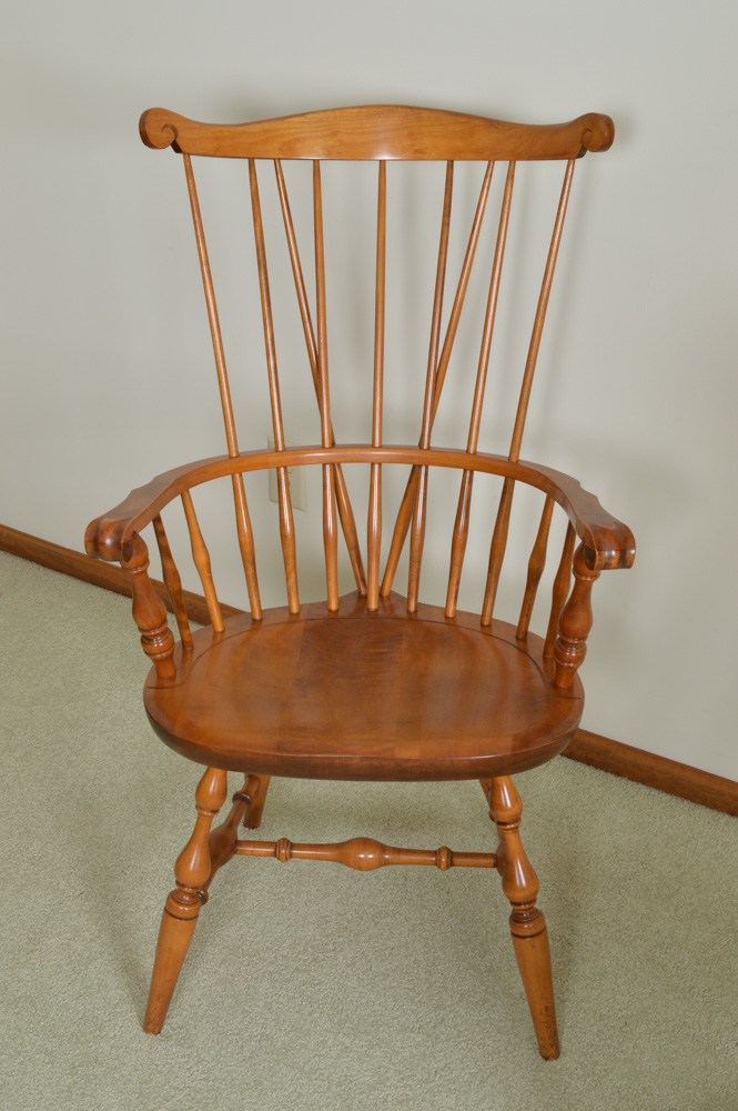 Six Vintage Nichols & Stone Co. "Old Pine" Windsor Chairs