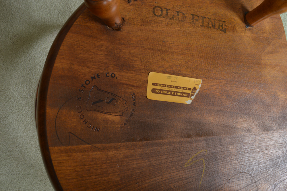 Six Vintage Nichols & Stone Co. "Old Pine" Windsor Chairs