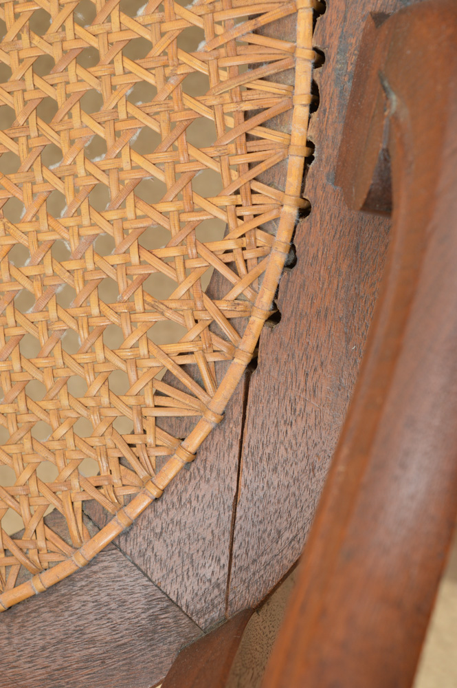 Six Antique Eastlake Walnut and Cane Dining Chairs