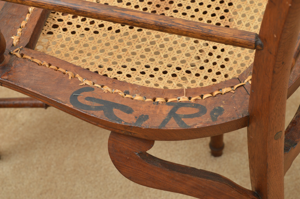 Six Antique Eastlake Walnut and Cane Dining Chairs