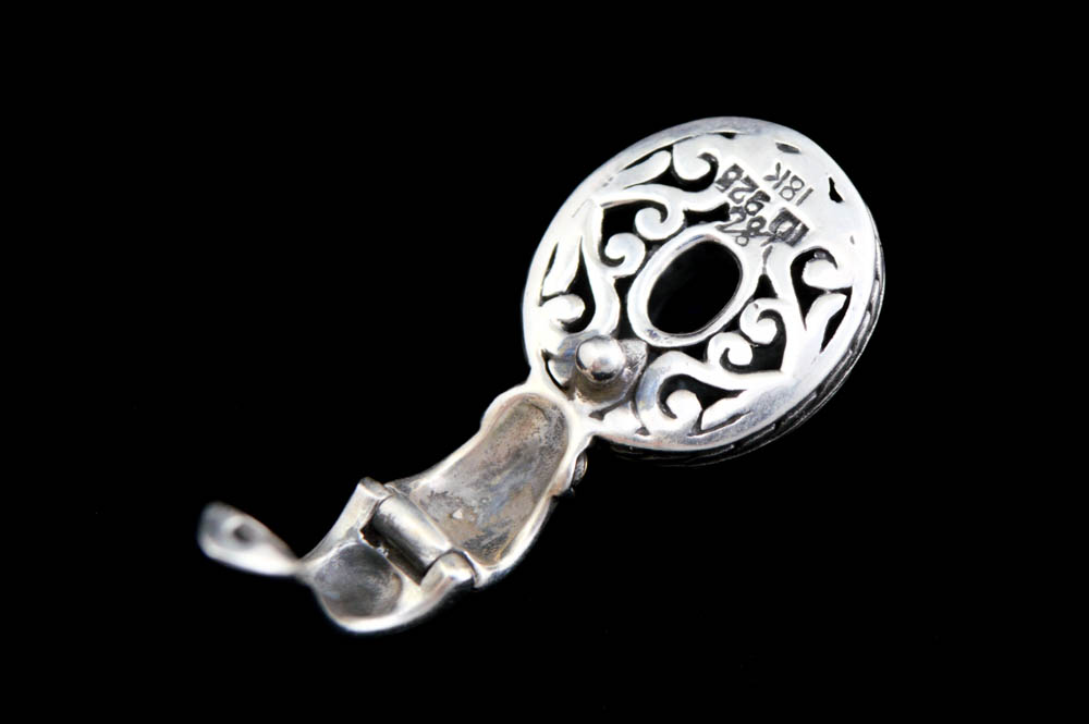 Robert Manse Sterling Silver, 18K Gold and Amethyst Pendant