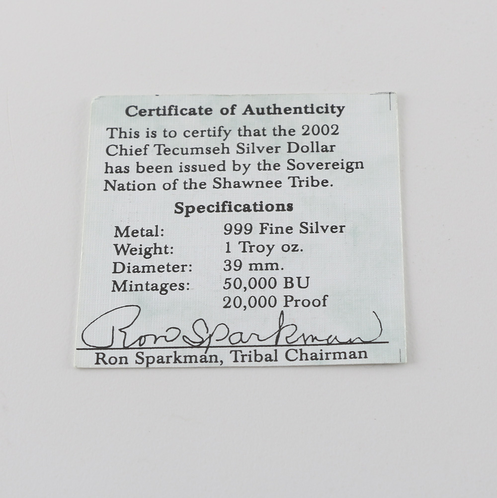 Chief Tecumseh Silver Dollar