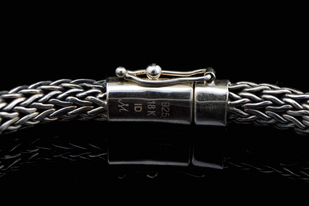 Robert Manse Sterling Silver, Amethyst, Blue Topaz and Garnet Bracelet