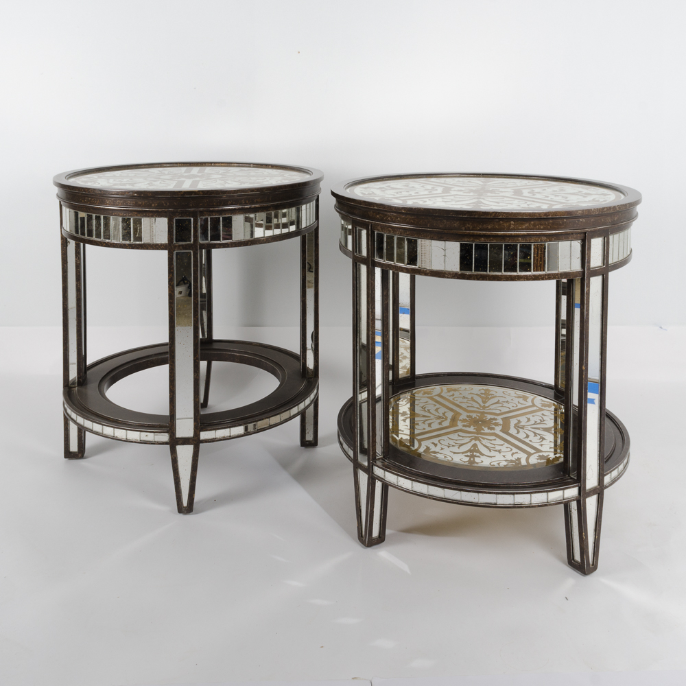 Mirrored Round Side Tables