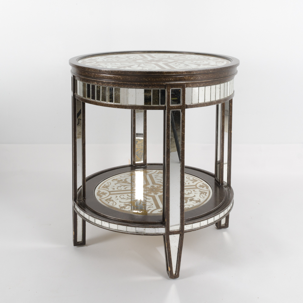 Mirrored Round Side Tables