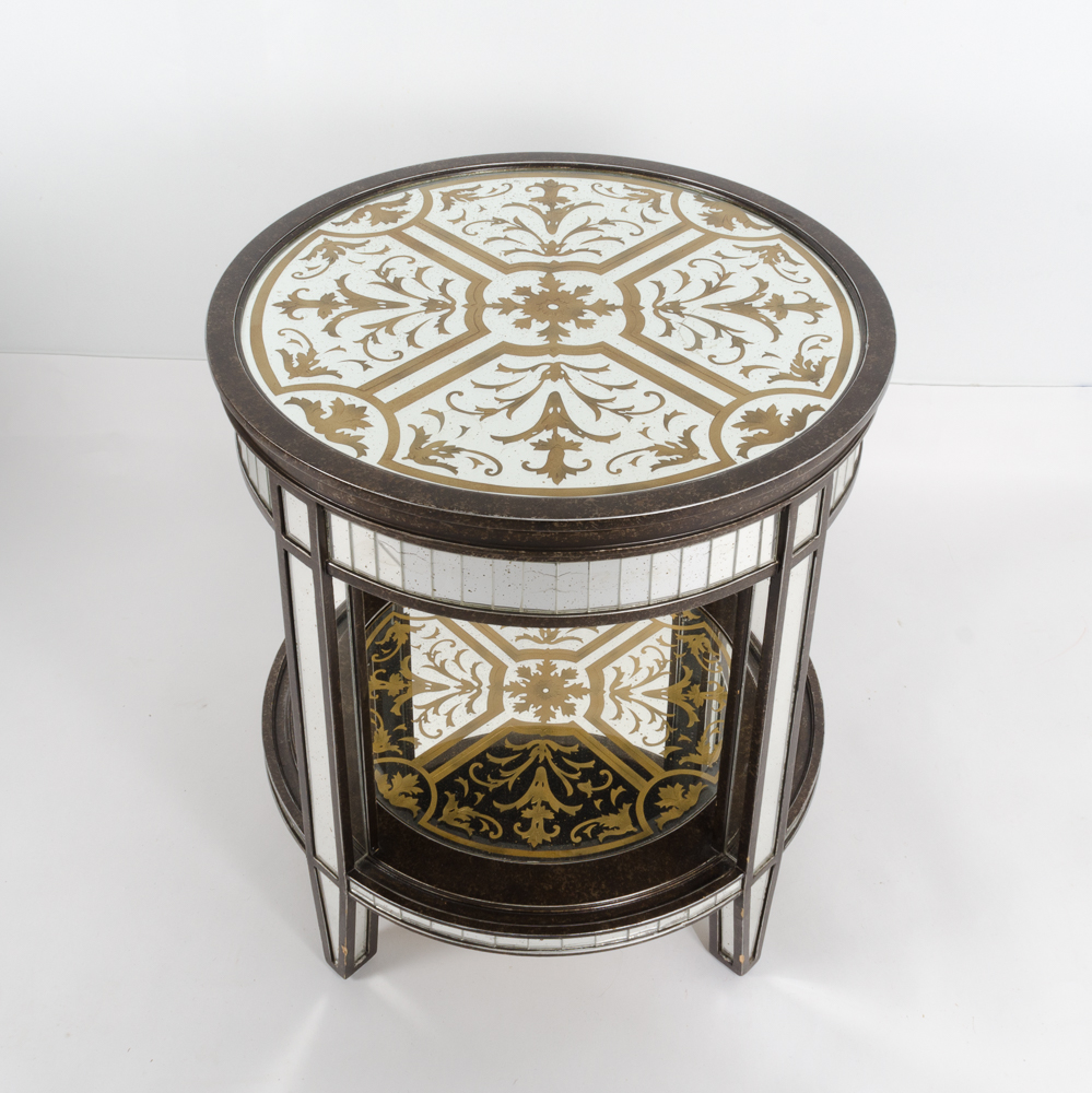 Mirrored Round Side Tables