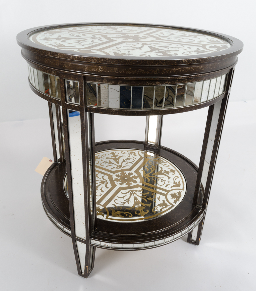 Mirrored Round Side Tables