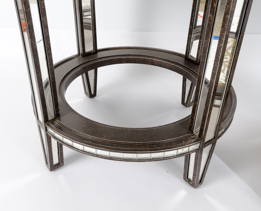 Mirrored Round Side Tables