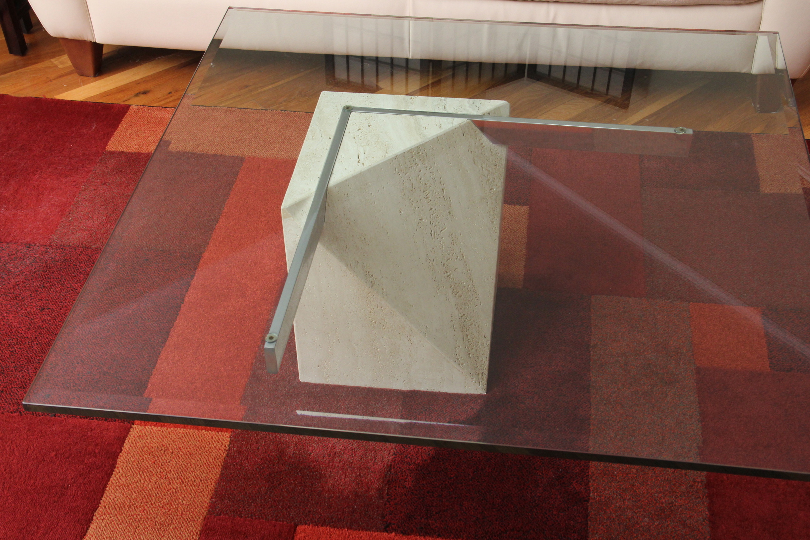 Glass Top Marble Coffee Table