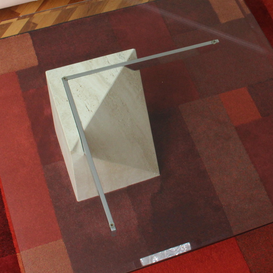 Glass Top Marble Coffee Table