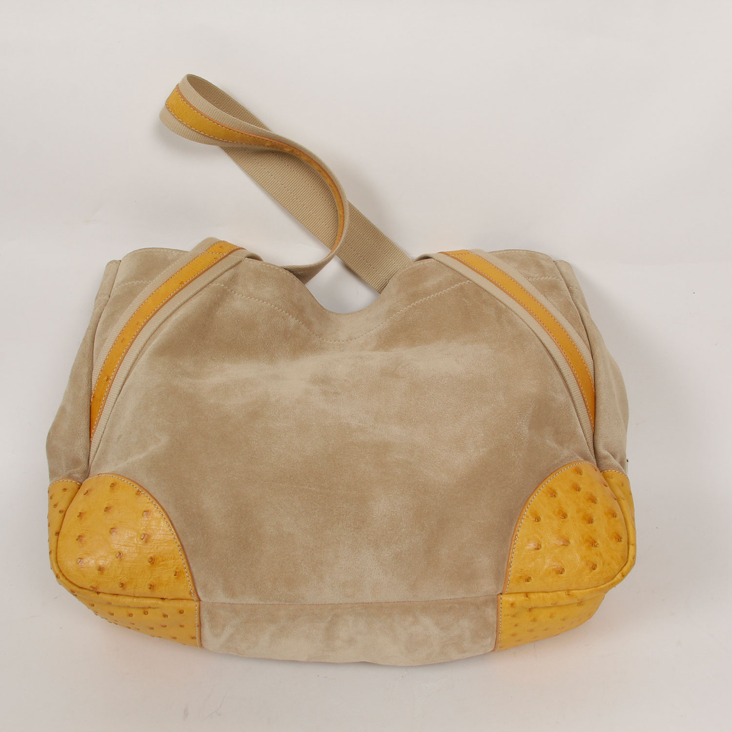 Prada Suede and Ostrich Leather Shopper with a Sea Motif
