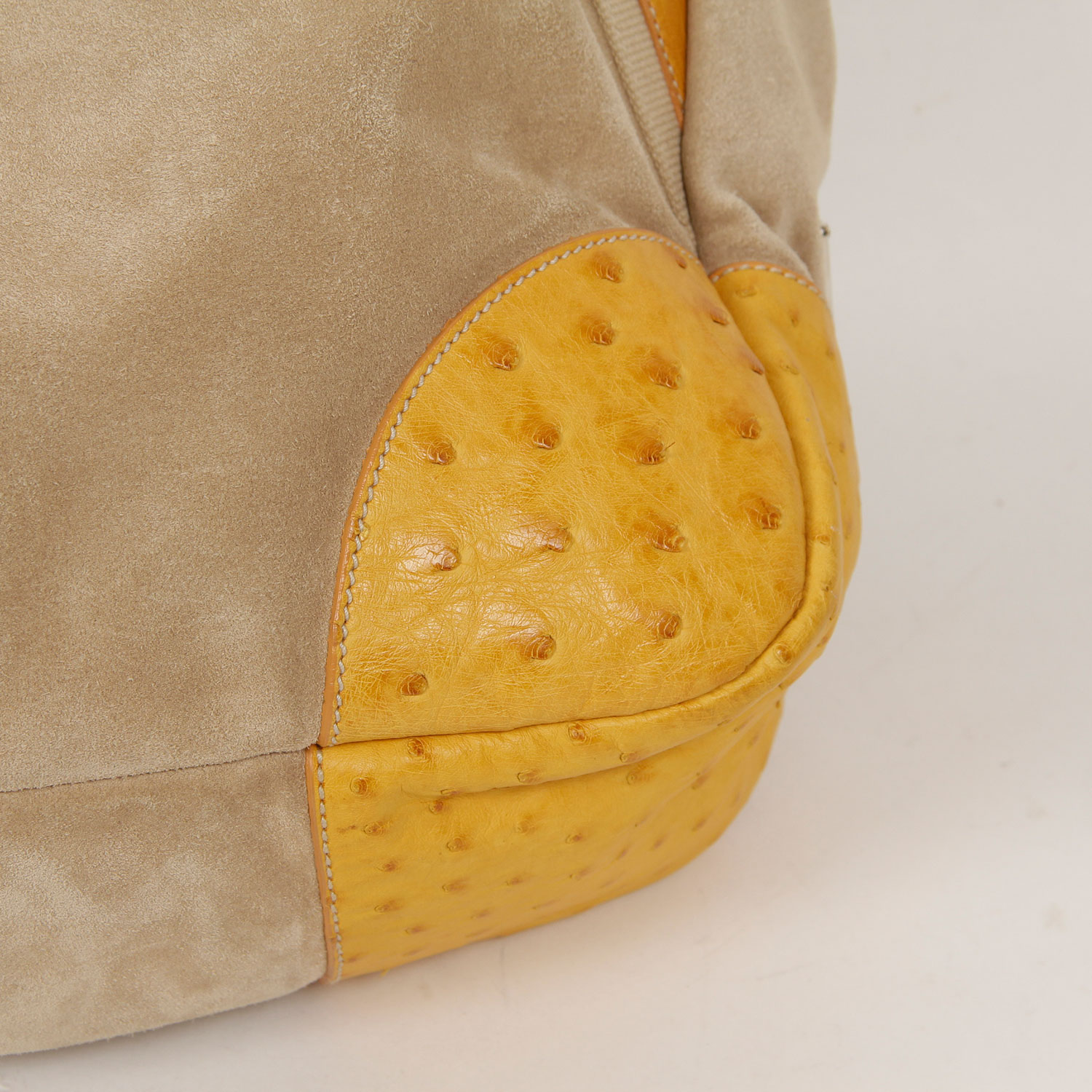 Prada Suede and Ostrich Leather Shopper with a Sea Motif