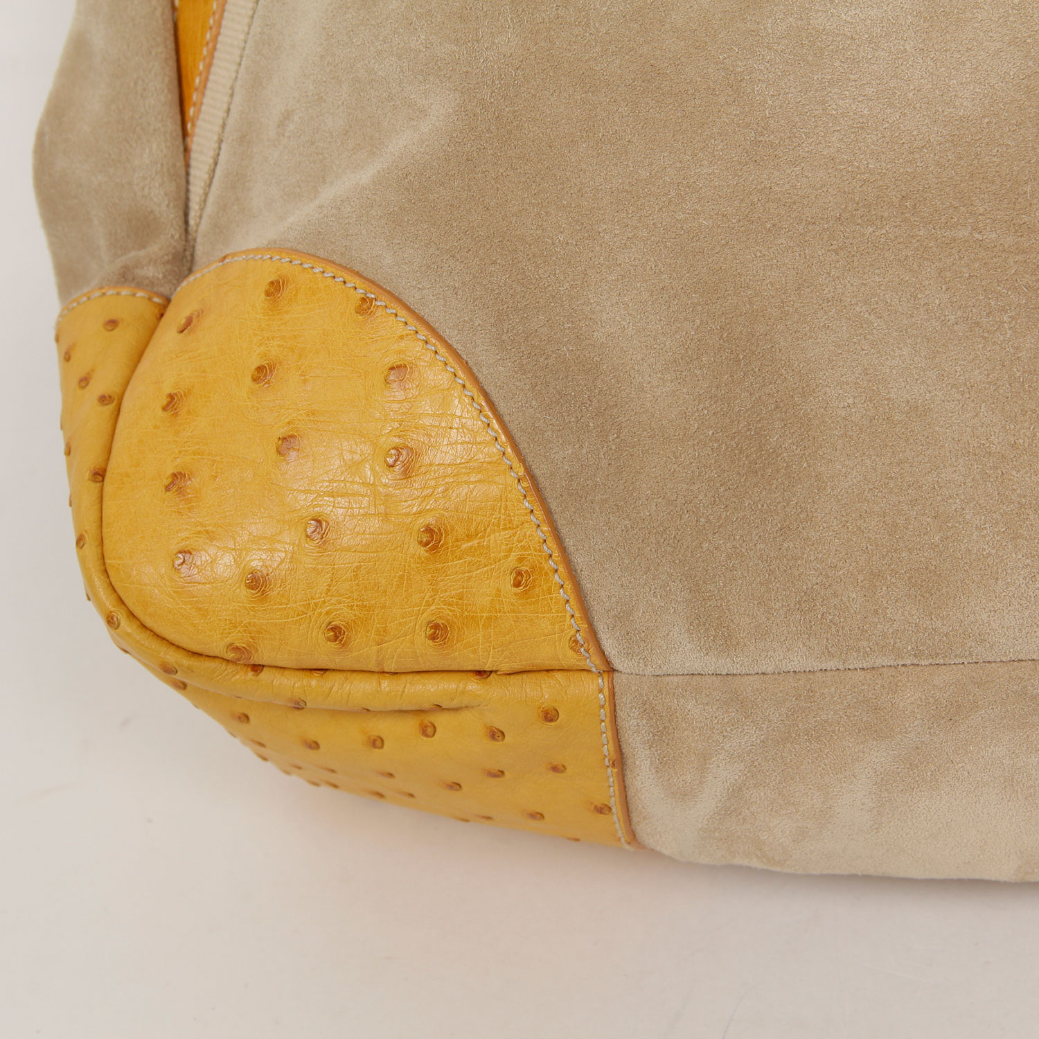 Prada Suede and Ostrich Leather Shopper with a Sea Motif