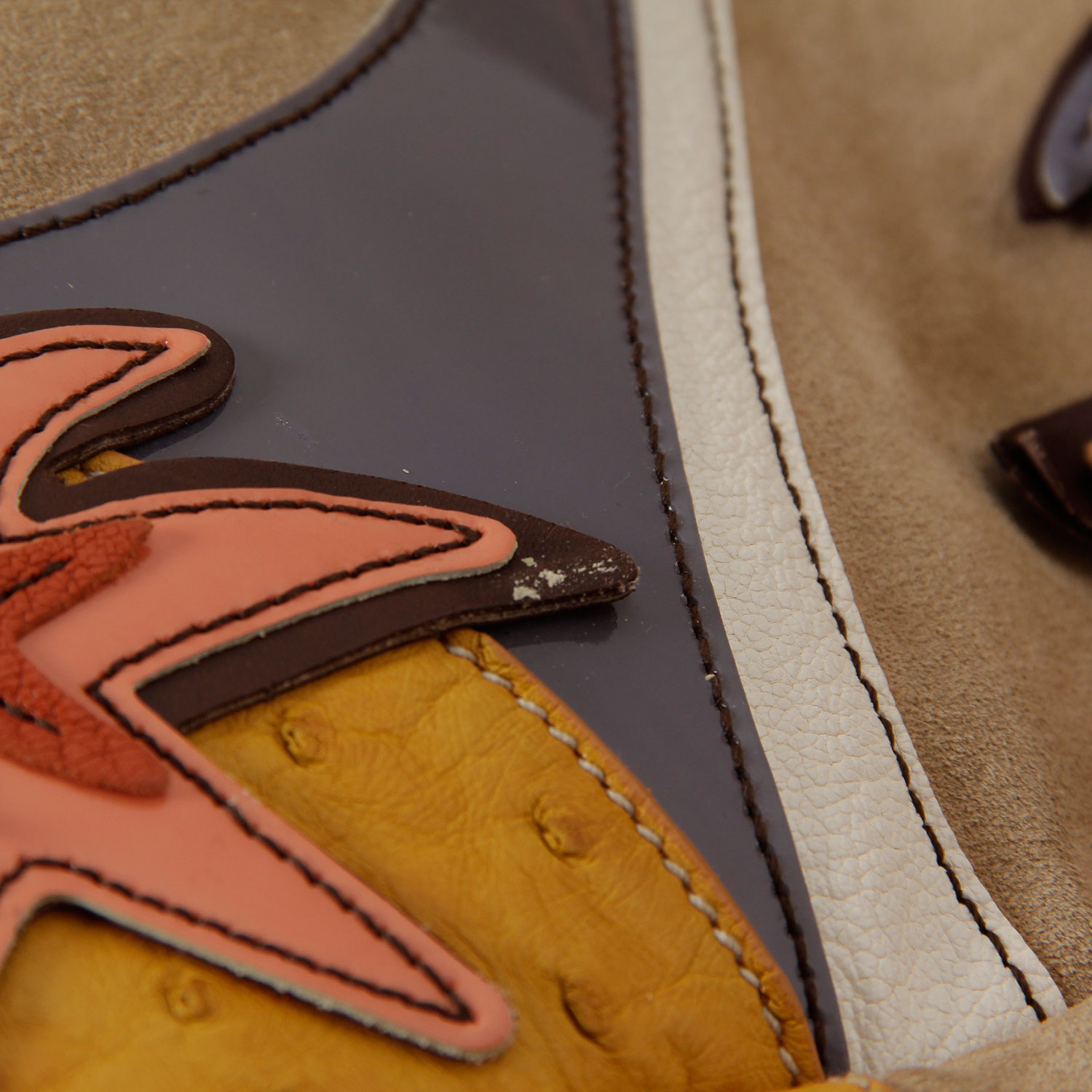 Prada Suede and Ostrich Leather Shopper with a Sea Motif