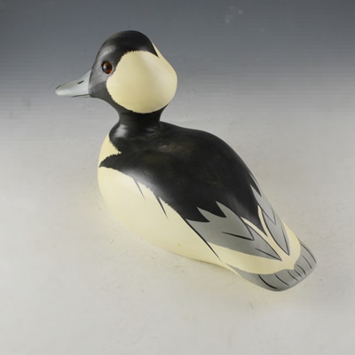 E. Meigs Morrison Signed L/E Drake Bufflehead Wood Carved Duck