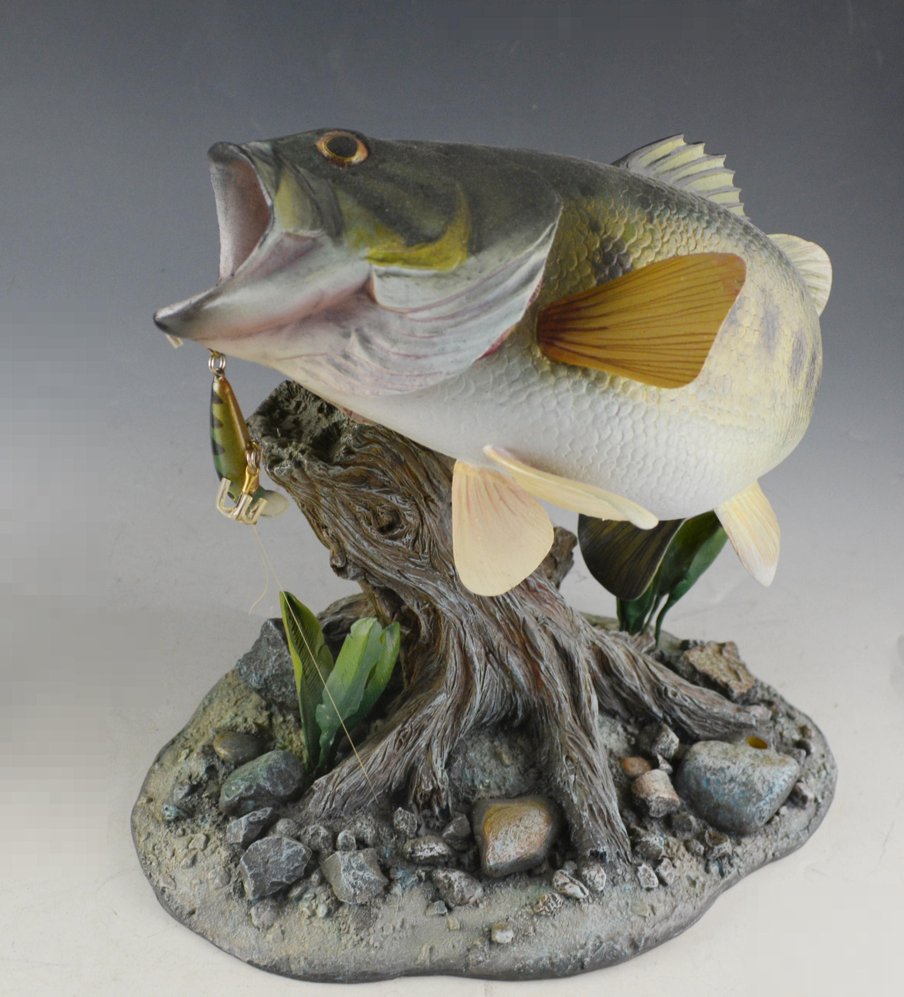Danbury Mint Fish Figures and Carruth Bass Plaque