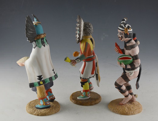 Three Neil David Hopi Kachina Series L/E Porcelain Figurines