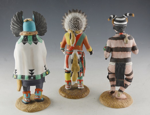 Three Neil David Hopi Kachina Series L/E Porcelain Figurines