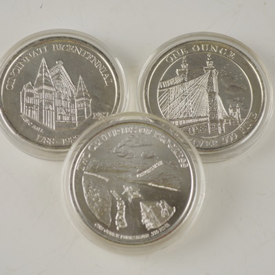 Three Cincinnati Bicentennial .999 Fine Silver Coins