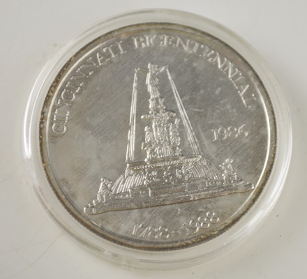 Three Cincinnati Bicentennial .999 Fine Silver Coins