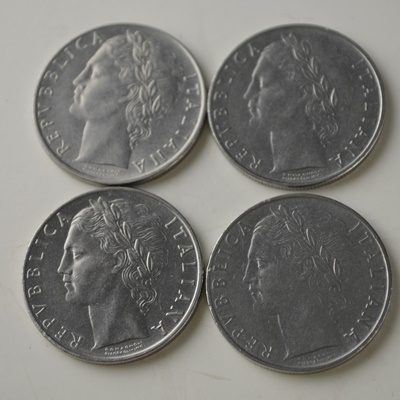 1956, 1967, 1972 Italian 100 Lire Coins