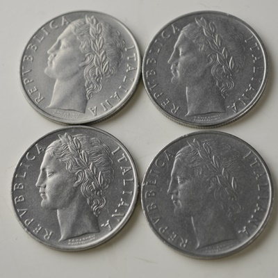1956, 1967, 1972 Italian 100 Lire Coins