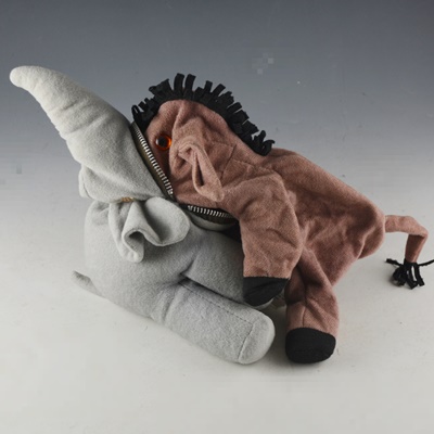 Caricature Bill Clinton Watch With a Dakota Leather Band and Gadzooks Zippersnapper Elephant/Donkey