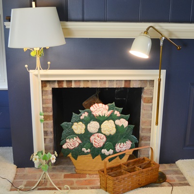 Metal Fireplace Screen, Two Floor Lamps and More