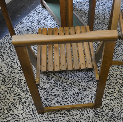 Wood Folding Game Table with Storage For Four Folding Chairs