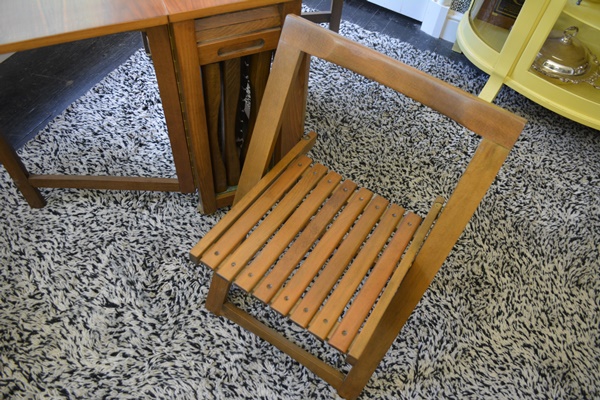 Wood Folding Game Table with Storage For Four Folding Chairs