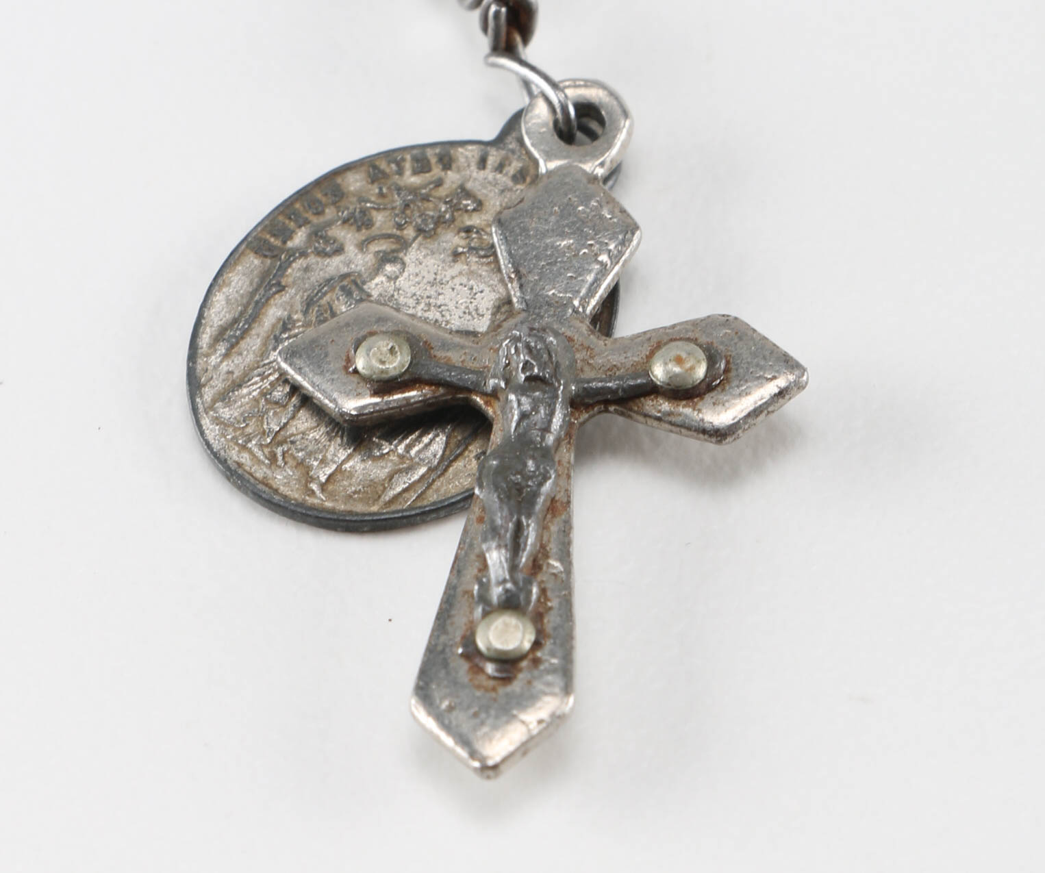 Italian Black Rosary and Lourdes Crucifix