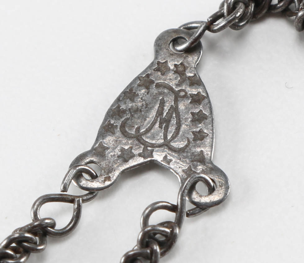 Italian Black Rosary and Lourdes Crucifix