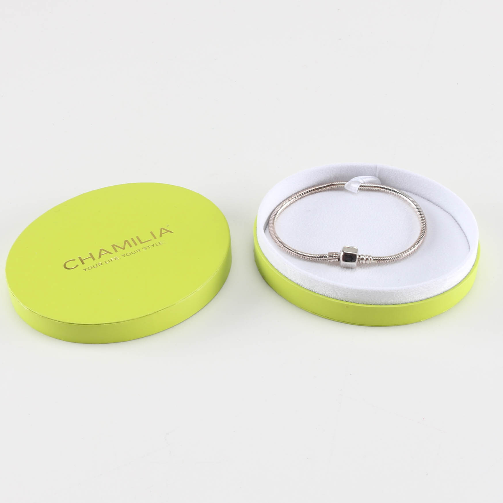 Chamilia Silver Tone Snap Charm Bracelet