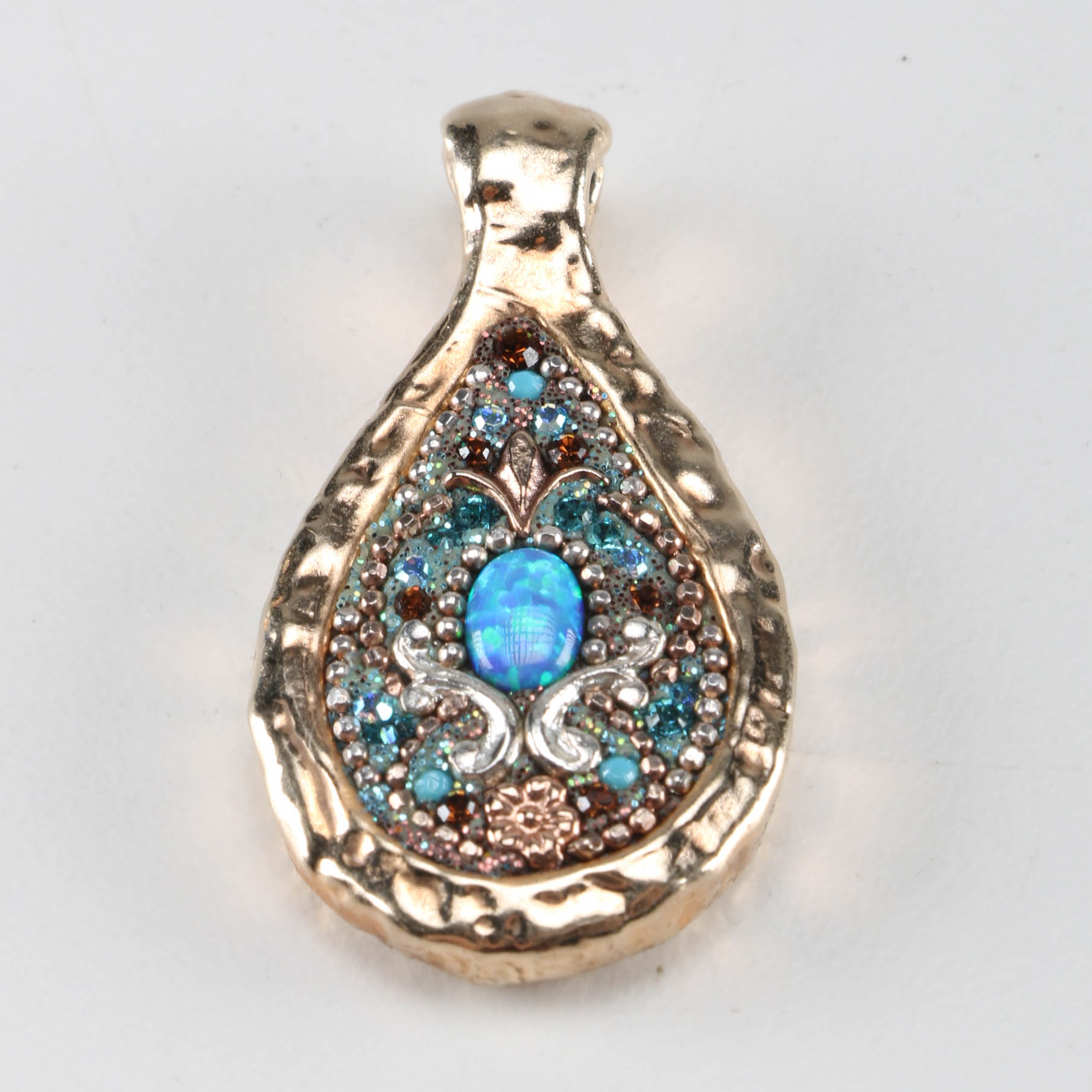 Vermeil and Synthetic Opal Pendant