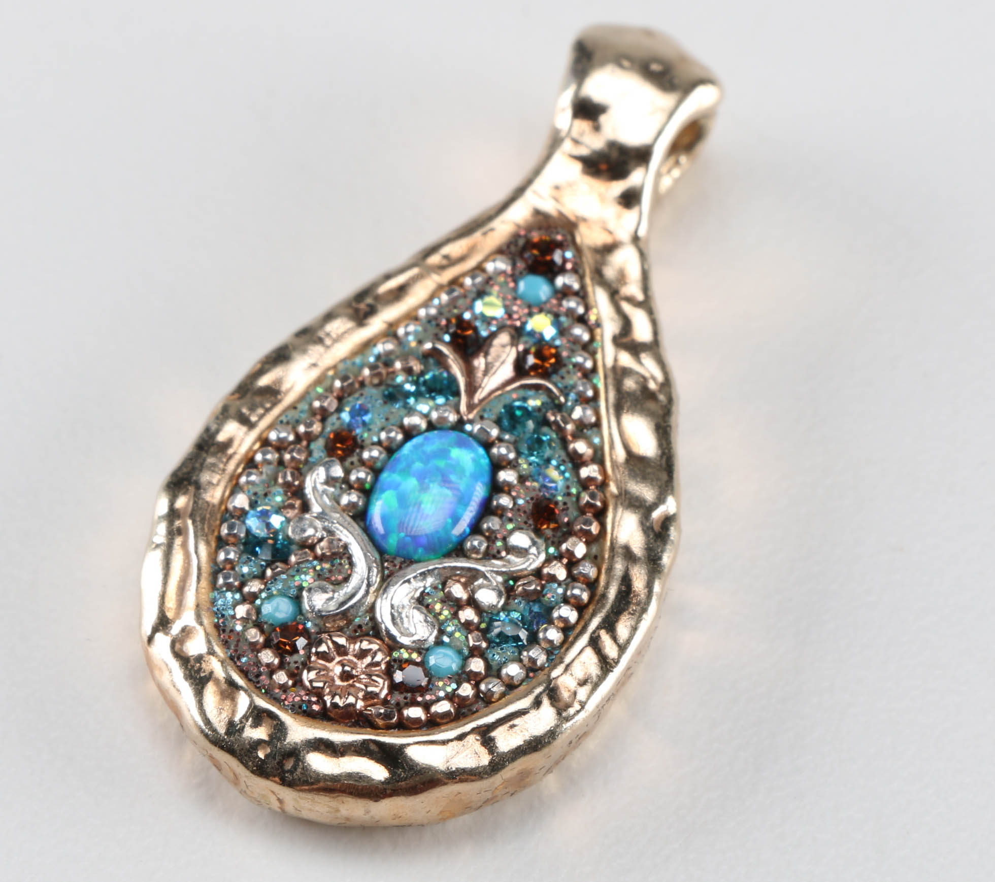 Vermeil and Synthetic Opal Pendant