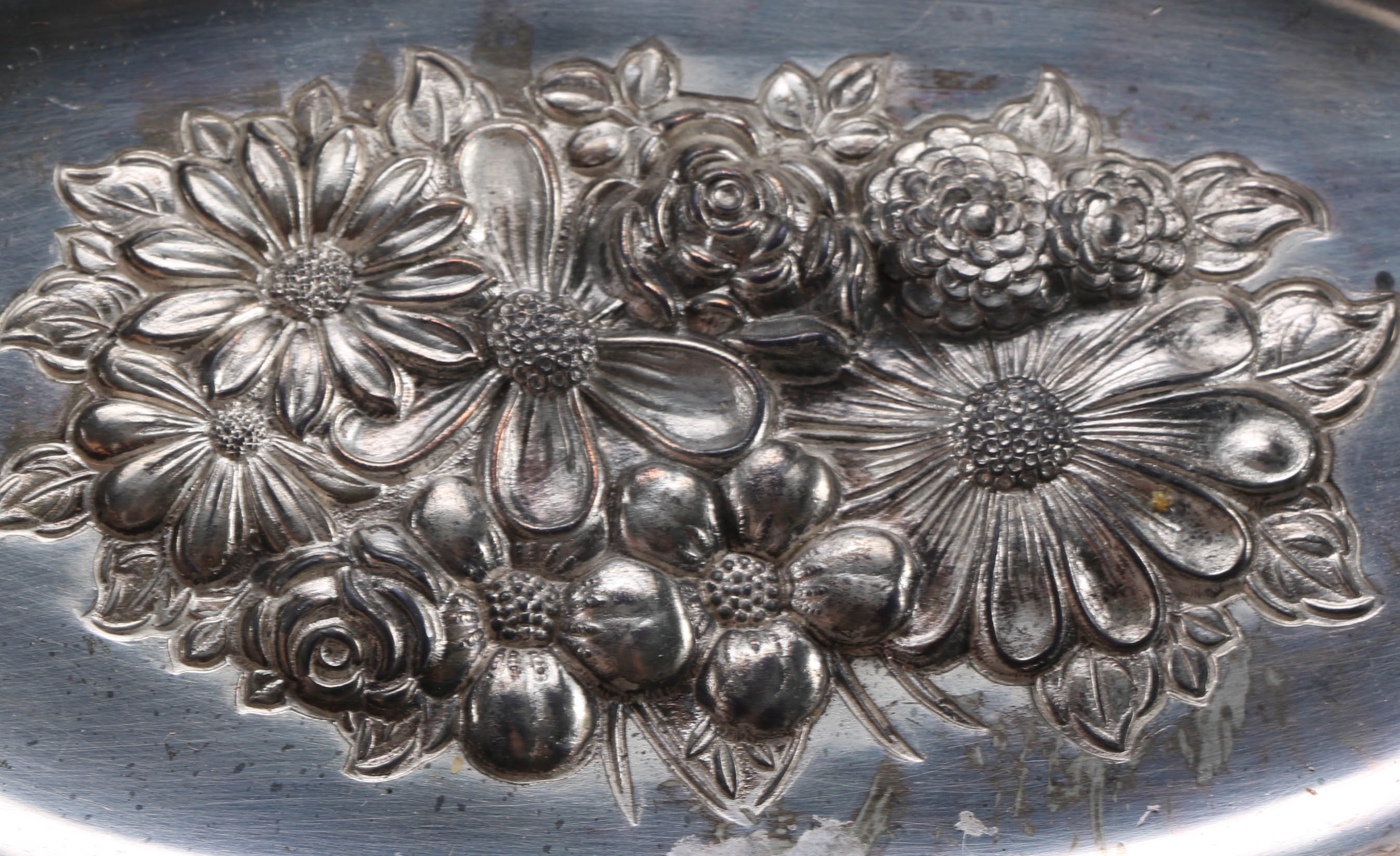 Repoussé Silver Plated Serving Dish