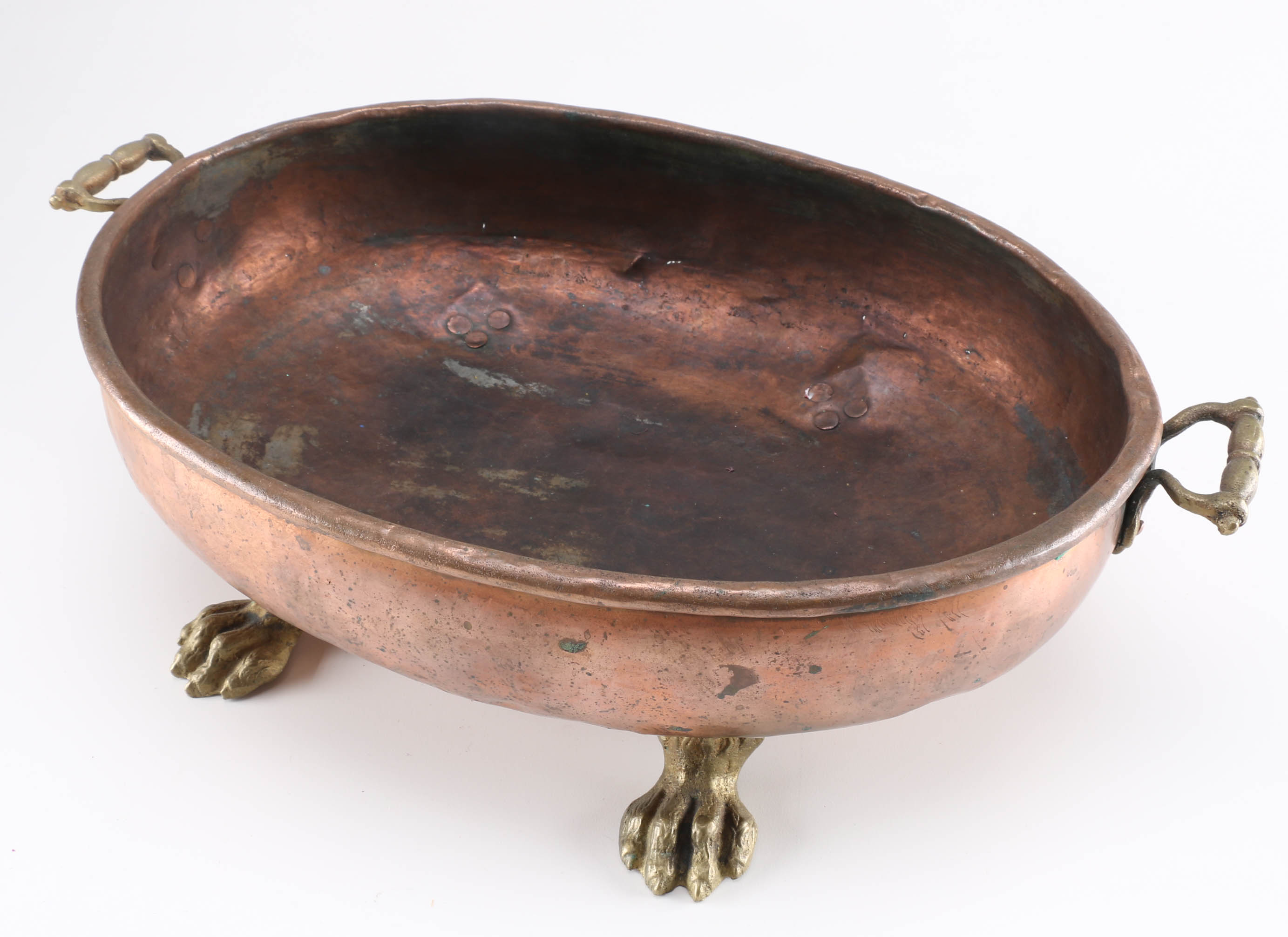 Antique Russian Copper Chafing Dish