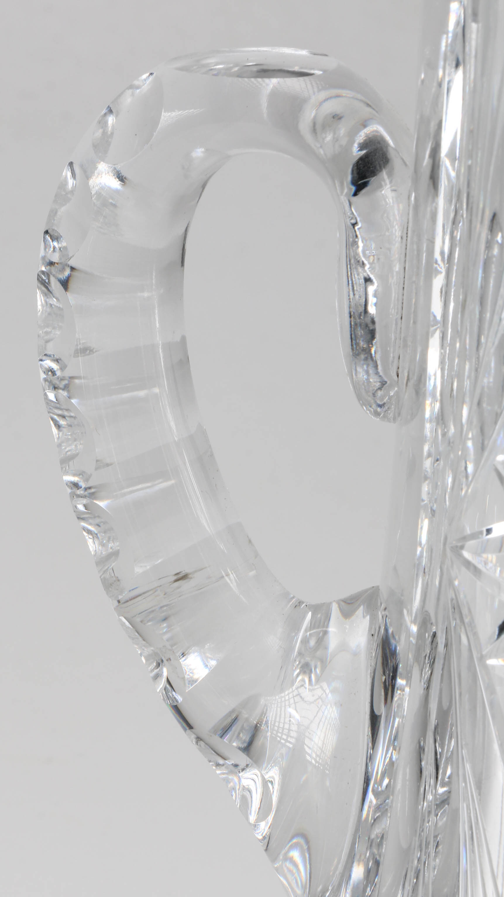 Clear Cut Glass Pitcher with Cream and Sugar Set