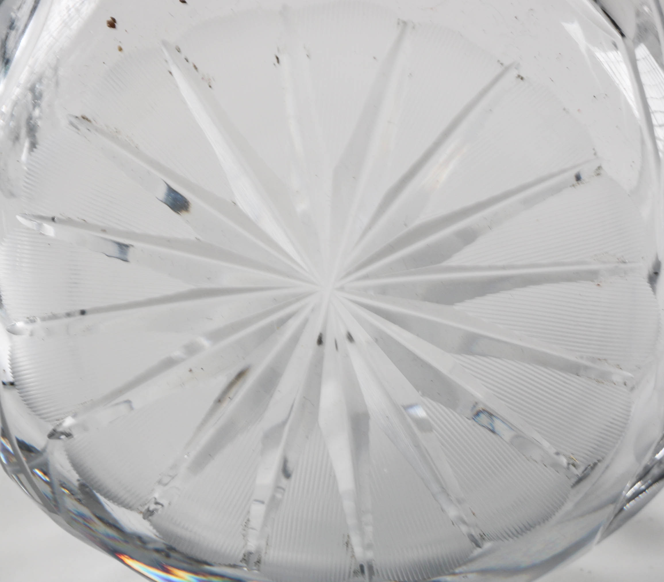 Clear Cut Glass Pitcher with Cream and Sugar Set