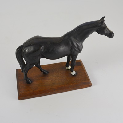 Black Painted Metal Horse Statue