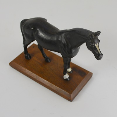 Black Painted Metal Horse Statue