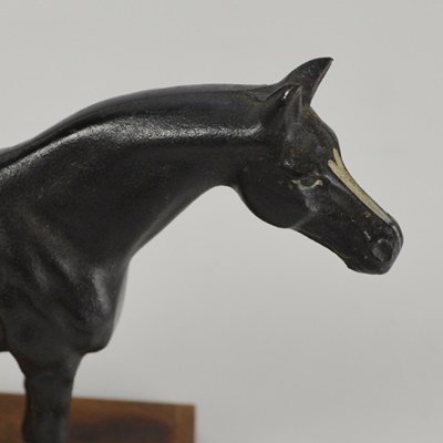 Black Painted Metal Horse Statue