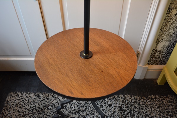 Metal Floor Lamp With Integral Wood Table