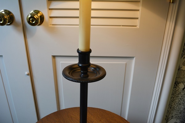 Metal Floor Lamp With Integral Wood Table