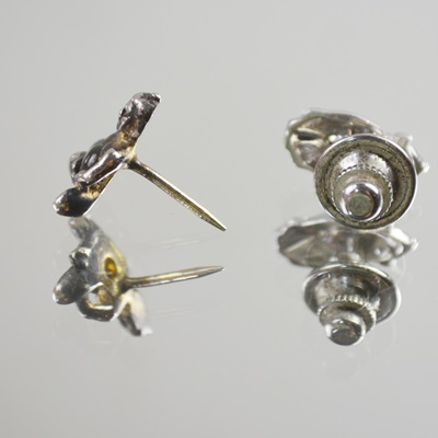 Billikins 14K Diamond Tie Tack and Buddha Gemstone Tie Tack