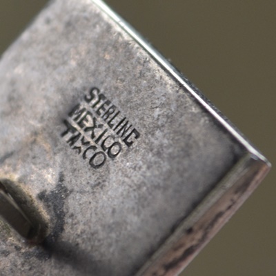 Sterling Card Cufflinks With Wood Inlay