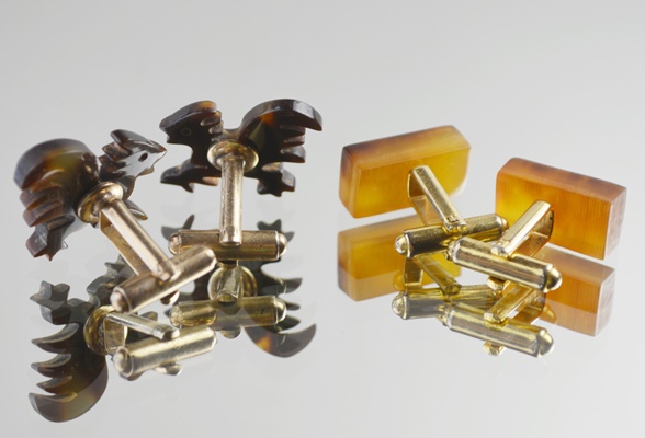 Two Pair of Tortoise Shell Cufflinks