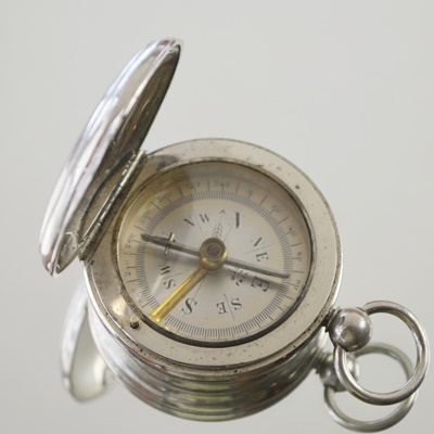Sterling Silver Cufflinks and Nickel Compass