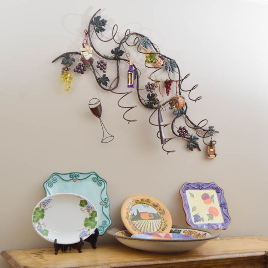 Decorative Platters and Wine Rack